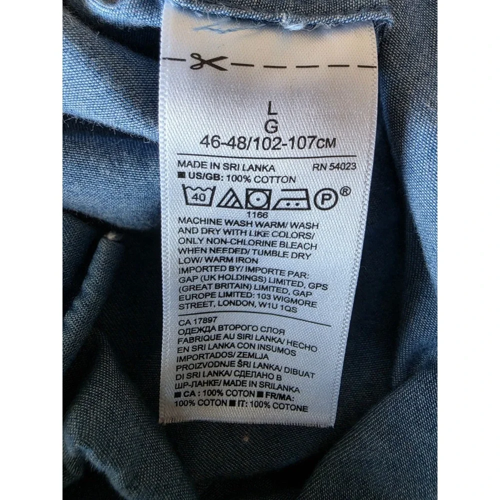 Banana Republic Men's Long Sleeve Shirt Size L Blue Cotton Casual Elevated Basic